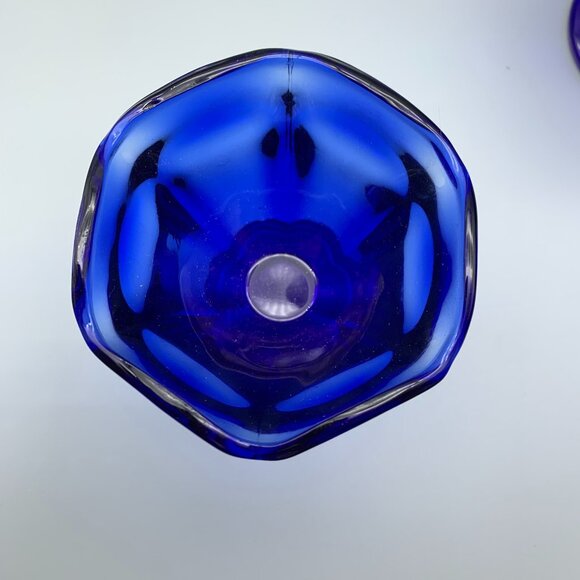 Vintage ANchor Hocking Cobalt Blue Glass Sundae/Dessert Cups (set of 7) - Picture 9 of 10